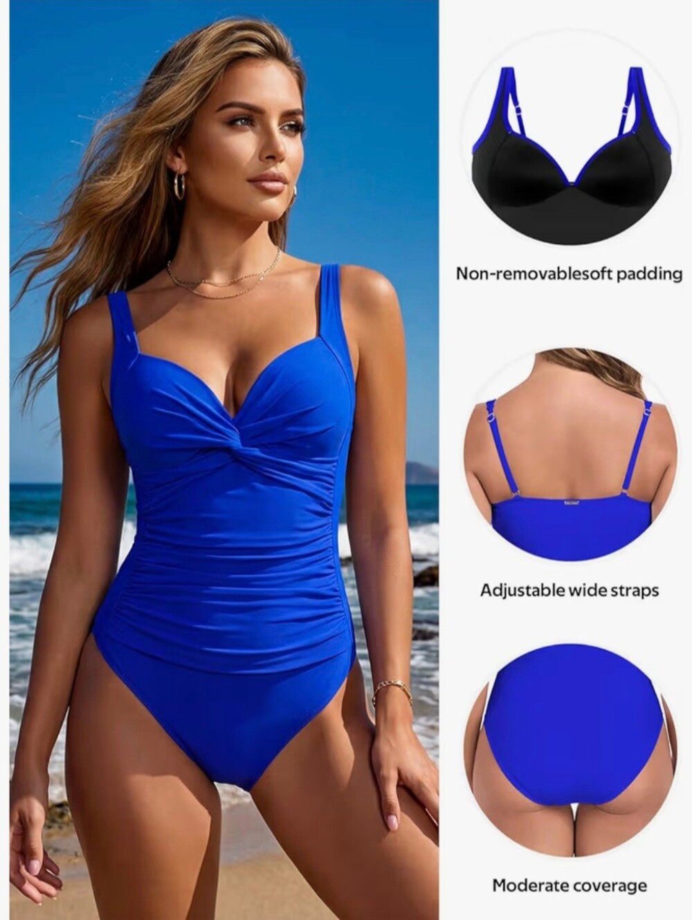 RELLECIGA Tummy Control One Piece Swimsuit #1287 - Picture 7 of 8